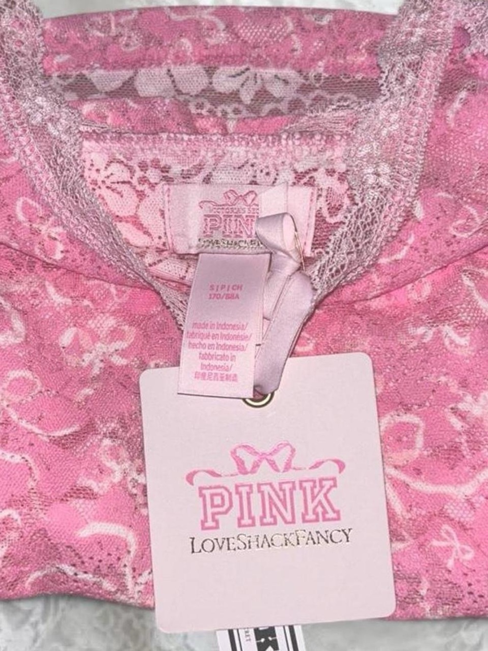 Victoria’s Secret PINK x LoveShackFancy Coquette Lace-Trim Tank Top 🎀 🍬 - Picture 5 of 5